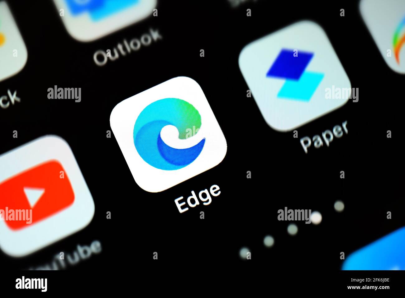 Photo éditoriale sélective sur le thème Microsoft Edge. Photo d'illustration de l'actualité de Microsoft Edge - un navigateur Web multi plate-forme Banque D'Images