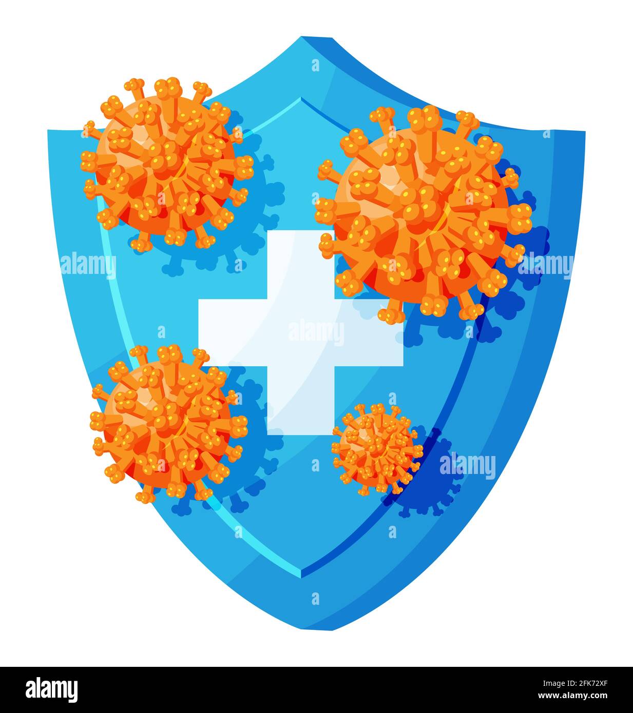Bouclier de sécurité pour la protection contre les virus. Illustration de Vecteur