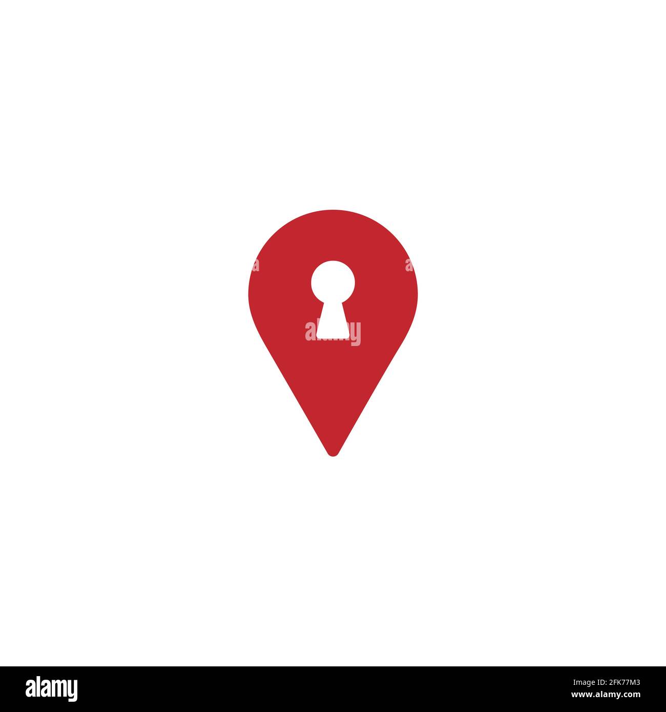 icône keyhole and location. Pointeur GPS. Épinglette de carte. Marqueur et touche de navigation. Bouton vectoriel simple. Pictogramme isolé sur blanc. Illustration de Vecteur