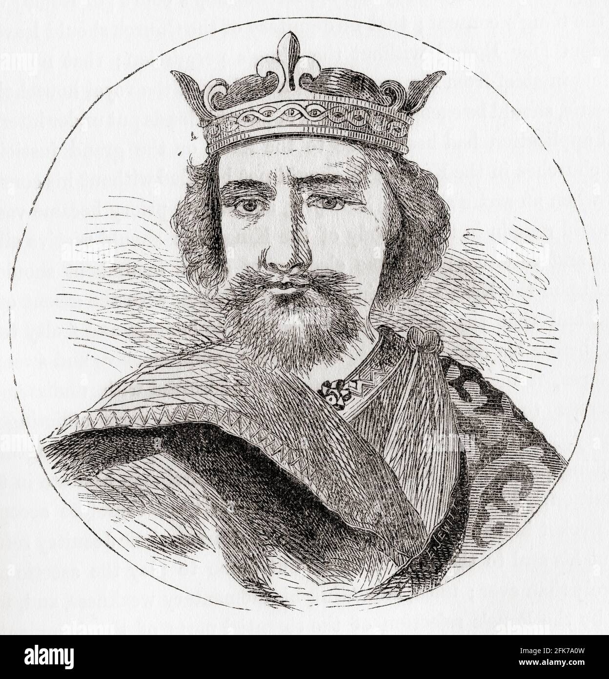 Henry II, 1133 – 1189, alias Henry Curtmantle, Henry FitzEmpress et Henry Plantagenet. Roi d'Angleterre. De l'Histoire du progrès en Grande-Bretagne, publié en 1866. Banque D'Images