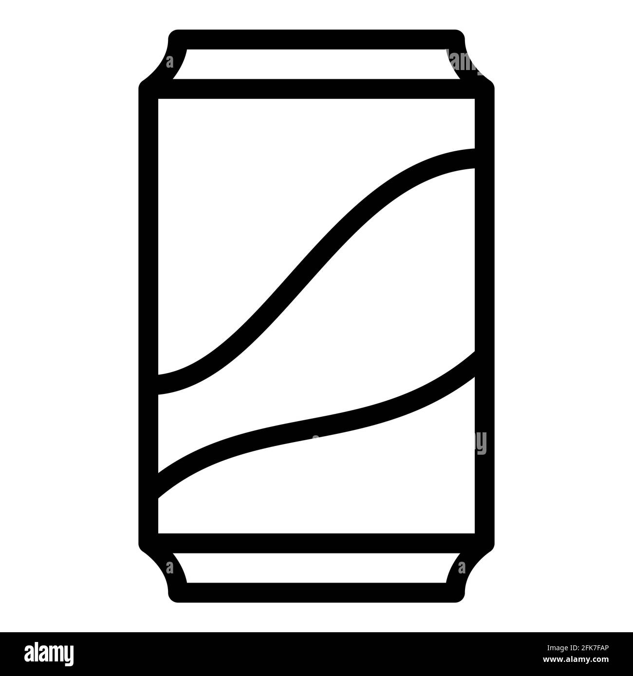 boisson non alcoolisée en boîte unique icône isolée avec style de contour Banque D'Images