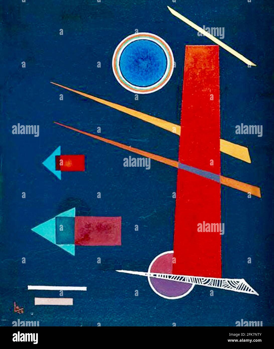Œuvres d'art Kandinsky intitulées Rouge puissant ou Rouge puissant. Œuvres d'art russes. Banque D'Images Œuvres d'art Kandinsky intitulées Rouge puissant ou Rouge puissant. Œuvres d'art russes. Banque D'Images