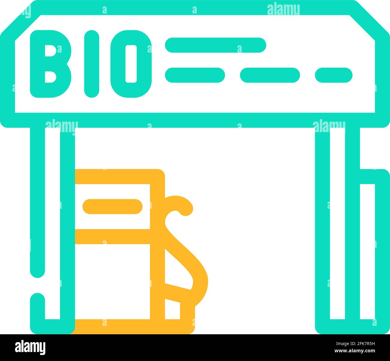 illustration vectorielle de l'icône de couleur de la station de ravitaillement en biogaz Illustration de Vecteur