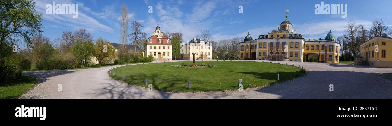 Panorama depuis le palais du Belvédère près de Weimar en Thuringe Banque D'Images