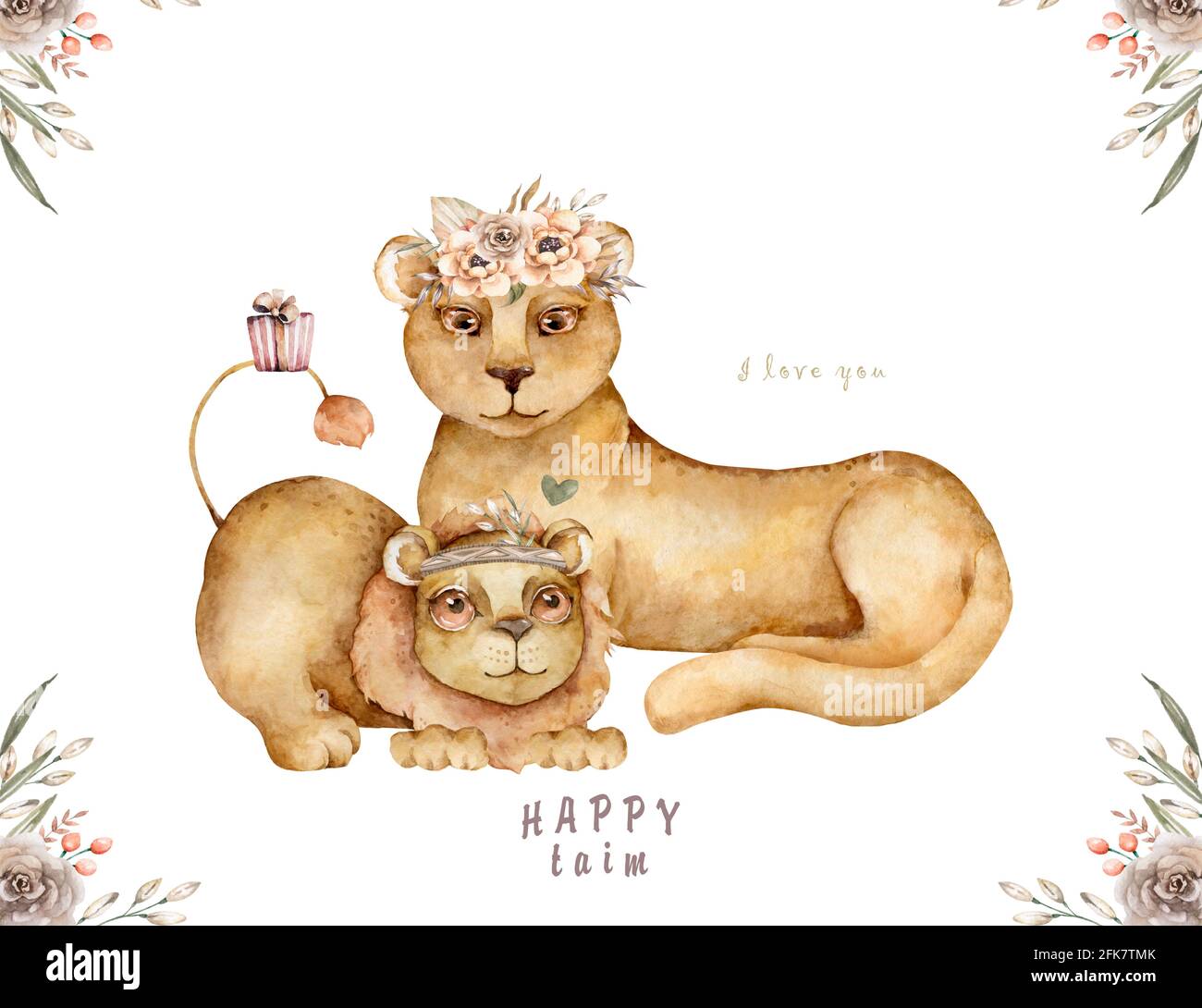 Imprime Lion Mignon Pour Maman Et Bebe Famille D Animaux Doux Mere Et Enfant Mode Illustration D Un Safari Africain Pour Un T Shirt De Bebe Et Des Vetements Pour Enfants Photo Stock Alamy