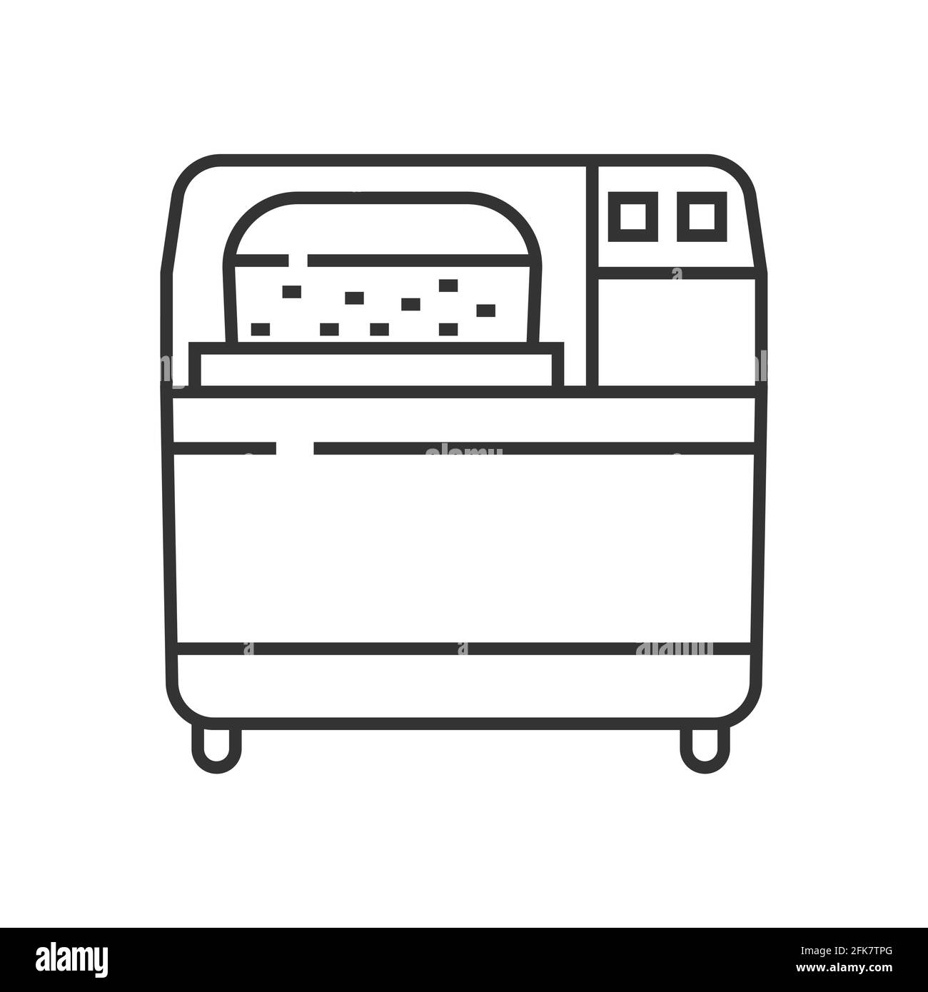 Machine à pain, vecteur icône pixel Perfect du four. Affiche de la ligne des petits appareils électroménagers de la cuisine. Symbole des outils ménagers pour l'application, le Web. L'équipement de cuisson est illustré. Illustration de Vecteur