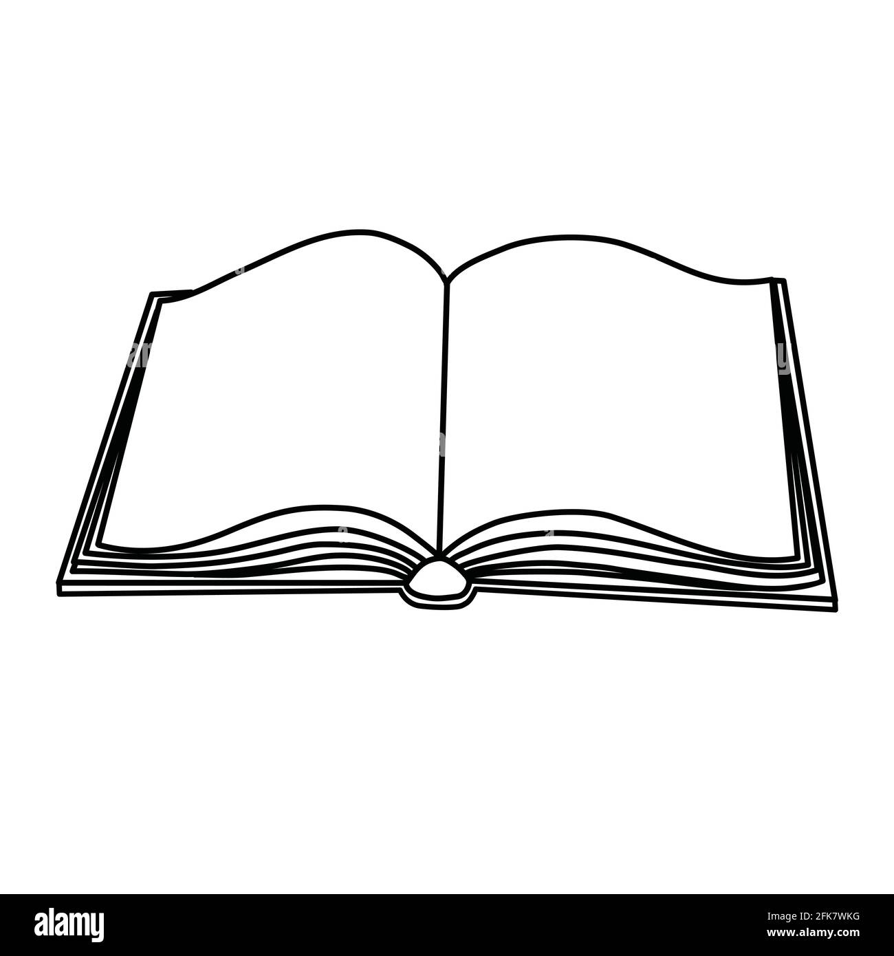les livres dessinés vecteur et illustration, noir et blanc, dessinés à la main, style d'esquisse, isolés sur fond blanc. Illustration de Vecteur
