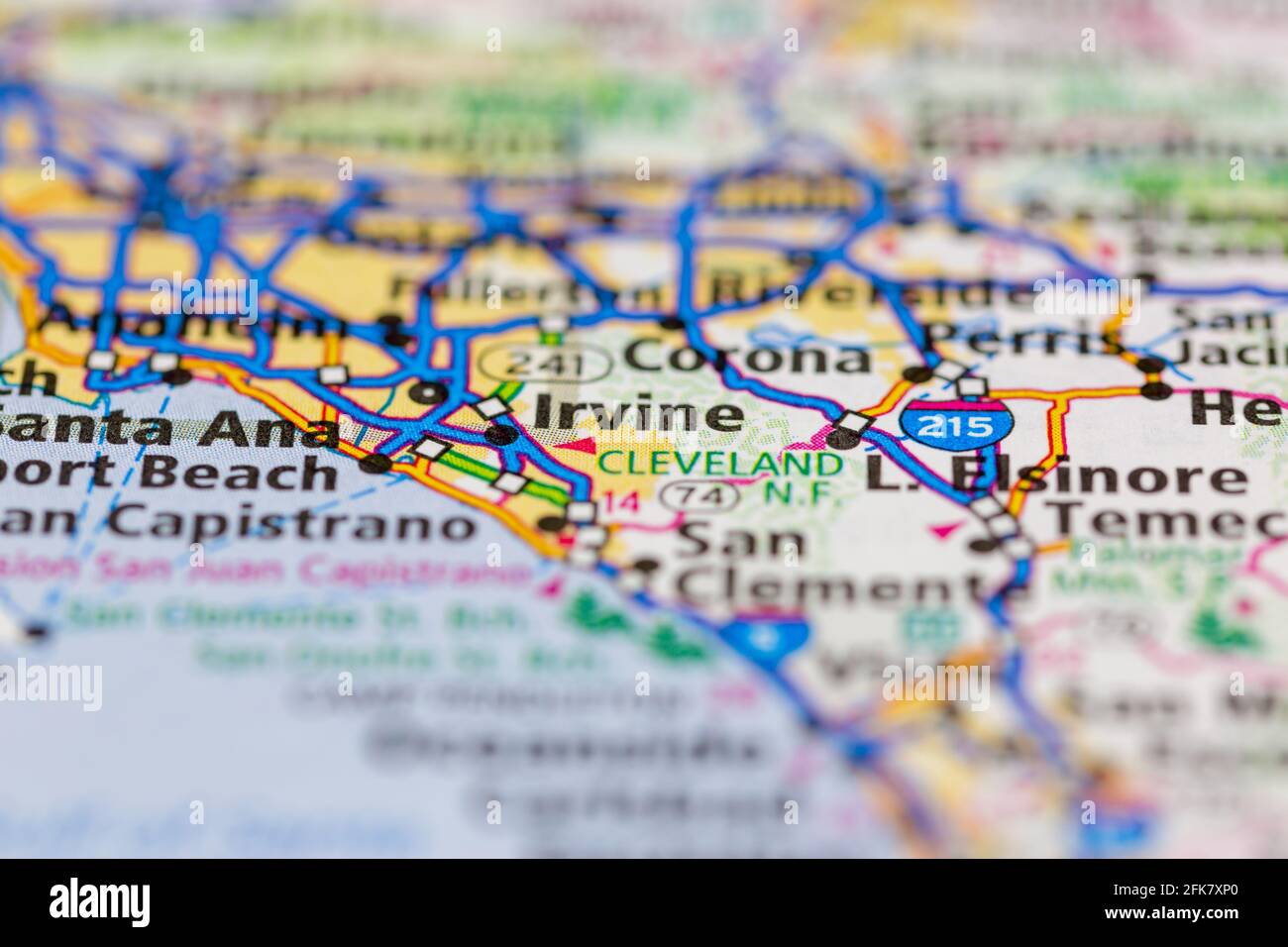 Irvine California USA indiqué sur une carte de la géographie ou sur une route carte Banque D'Images
