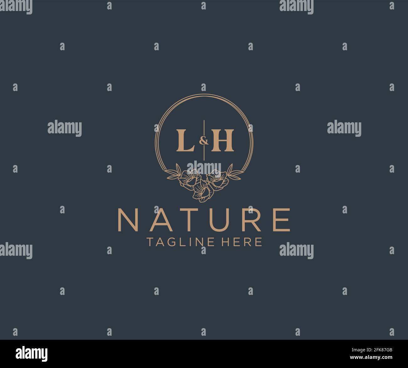 Lettres à gauche, cadres floraux. Décoration unique en monoline préfaite, modifiable et féminine, pour une carte de vœux, une invitation à un mariage. Illustration de Vecteur