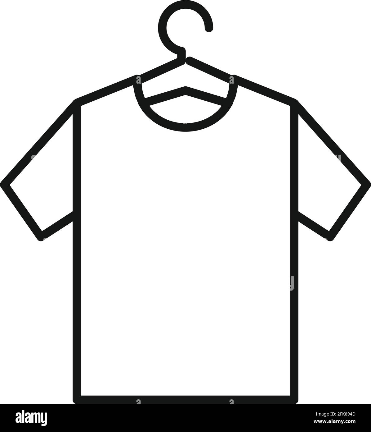T-shirt sur l'icône de cintre, style contour Image Vectorielle Stock - Alamy