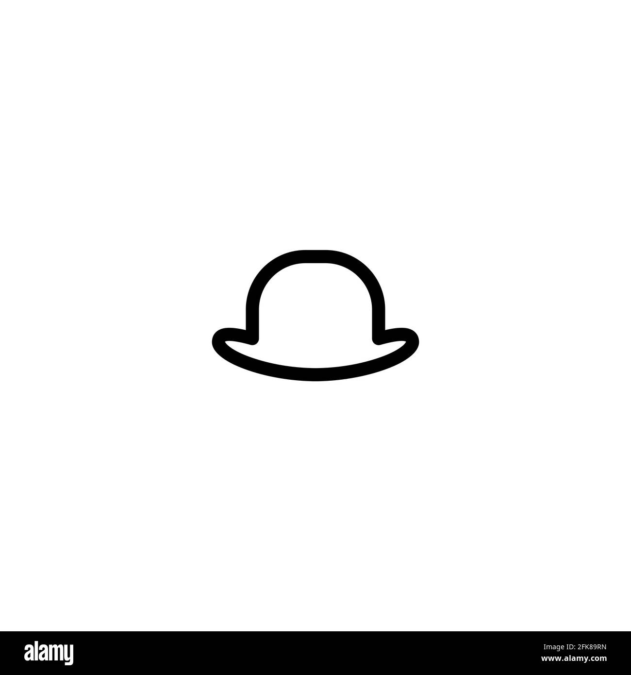 icône de chapeau bowler isolée sur fond blanc. Symbole rétro gentleman. Isolé sur blanc. Illustration vectorielle plate. Illustration de Vecteur