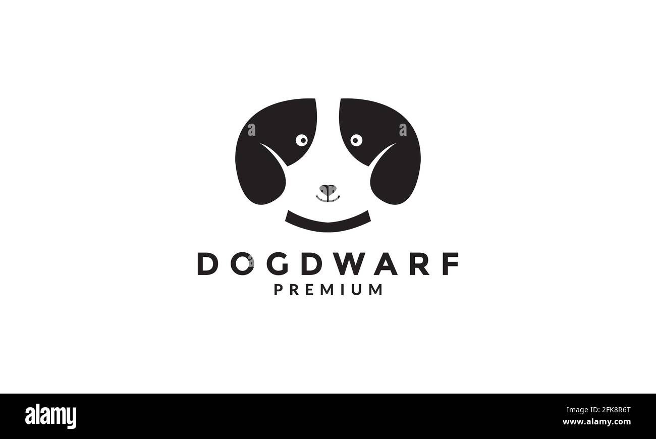 tête chien nain logo symbole vecteur icône design illustration graphique Illustration de Vecteur