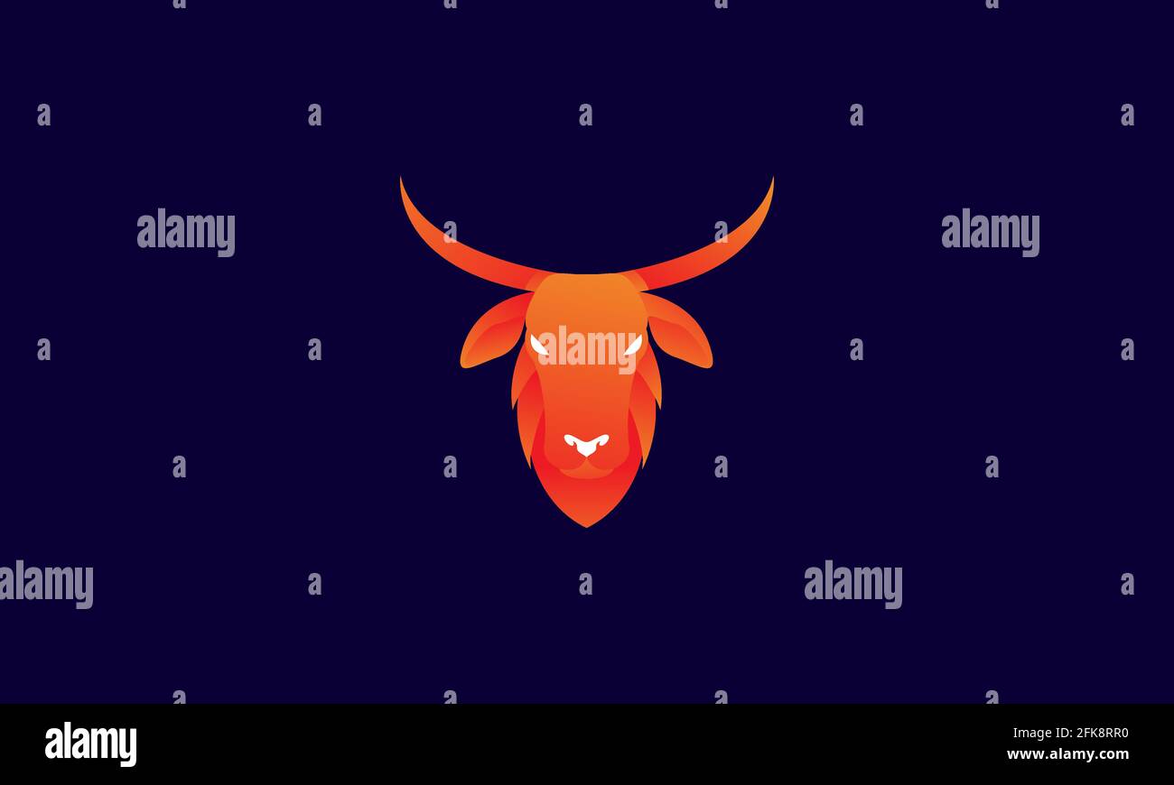 animal moderne tête abstraite logo de la vache vecteur symbole de conception d'icône illustration graphique Illustration de Vecteur