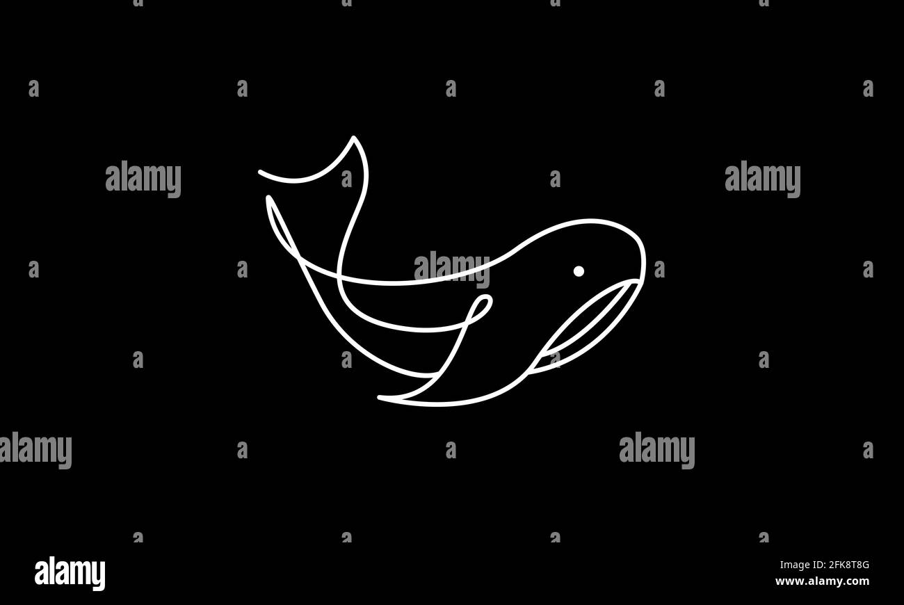 une seule ligne art orque logo symbole icône graphique vectoriel illustration de la conception Illustration de Vecteur