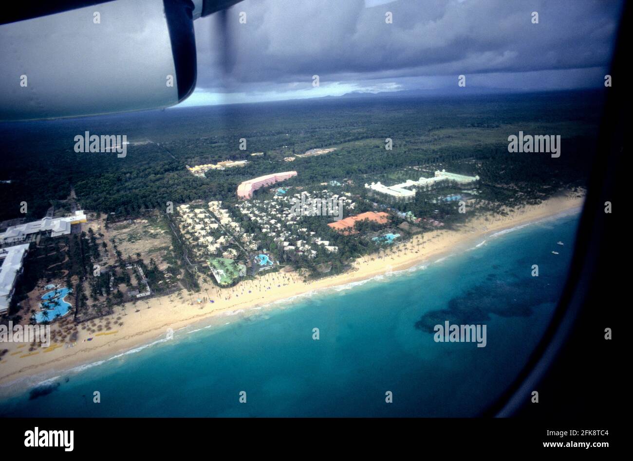 Dominikanische Republik, Blick auf eine Hotel-Anlage an der Nordküste vue sur la plage et l'hôtel Riu Naiboa, Punta Cana, République Dominicaine Banque D'Images