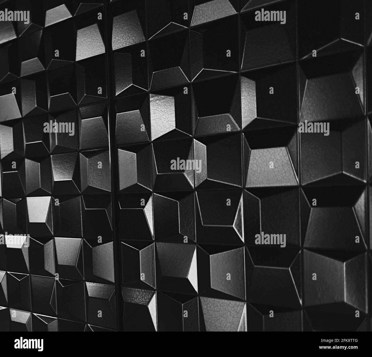 intérieur futuriste abstrait. texture ou arrière-plan mural. noir et blanc Banque D'Images