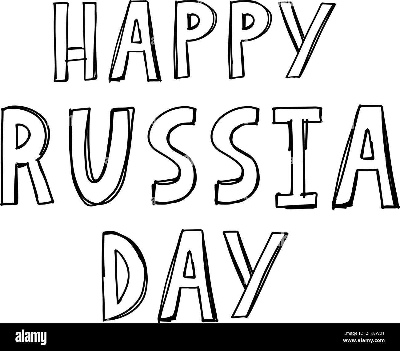 Jour de la Russie, le 12 juin. Illustration vectorielle. Super carte cadeau de vacances. Lettrage en russe. Illustration de Vecteur