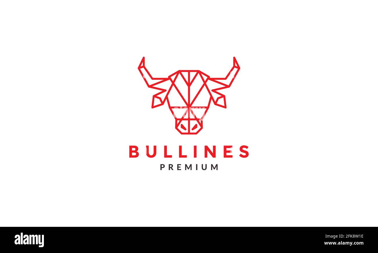 icône de symbole de logo à lignes géométriques buffalo ou vache ou taureau illustration de la conception graphique vectorielle Illustration de Vecteur