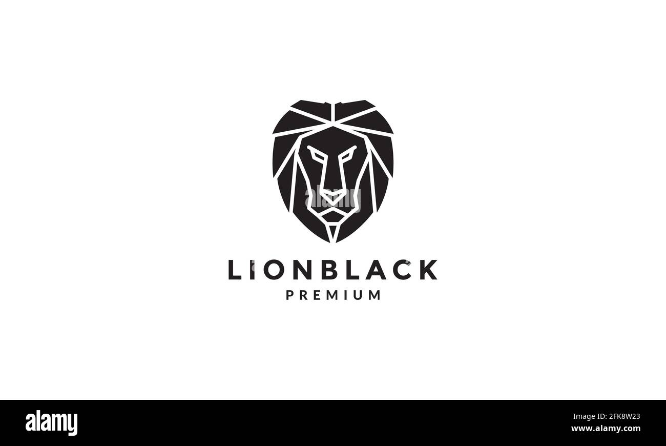 forme géométrique noire tête logo lion symbole icône graphique vectoriel illustration de la conception Illustration de Vecteur