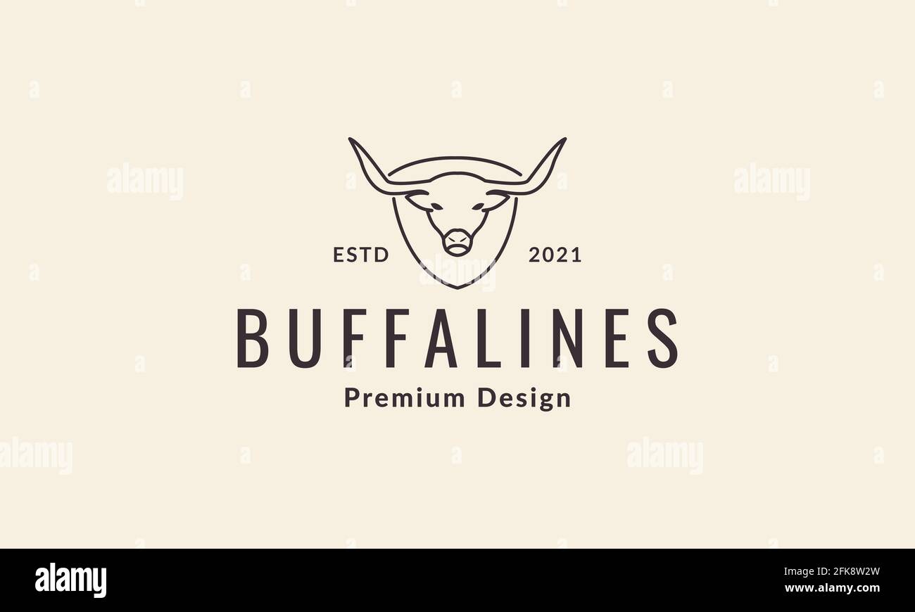 les lignes sont blindées avec le logo buffalo symbole icône représentant un motif vectoriel illustration Illustration de Vecteur