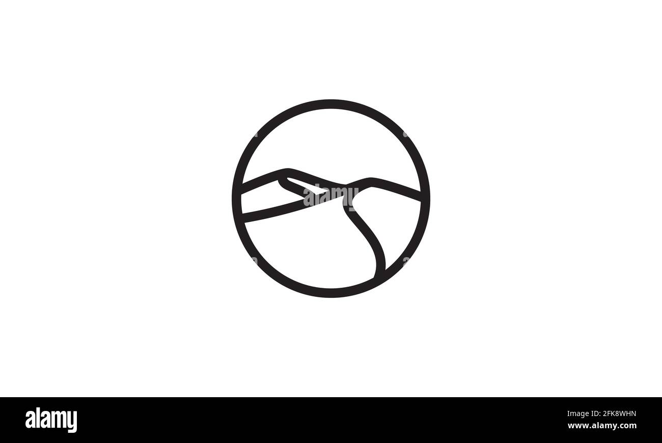 les lignes de forme moderne désertent sur le cercle logo symbole icône vecteur illustration de la conception graphique Illustration de Vecteur