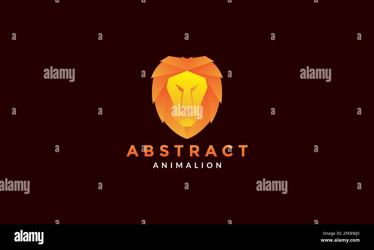 géométrique moderne abstrait coloré tête lion logo symbole vecteur icône illustration de la conception graphique Illustration de Vecteur