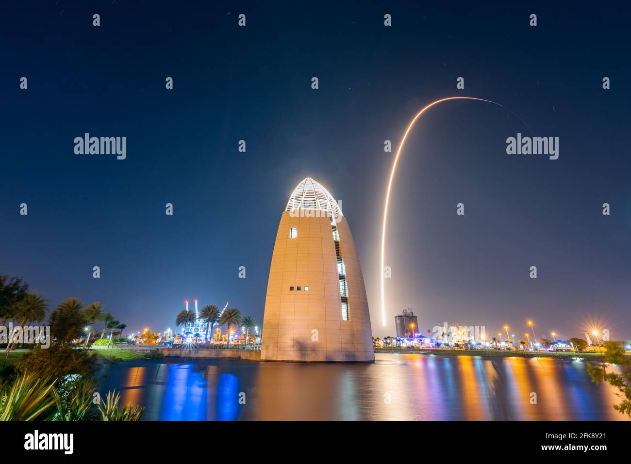 Lancement de SpaceX Starlink L-24 le 28 avril 2021 Banque D'Images