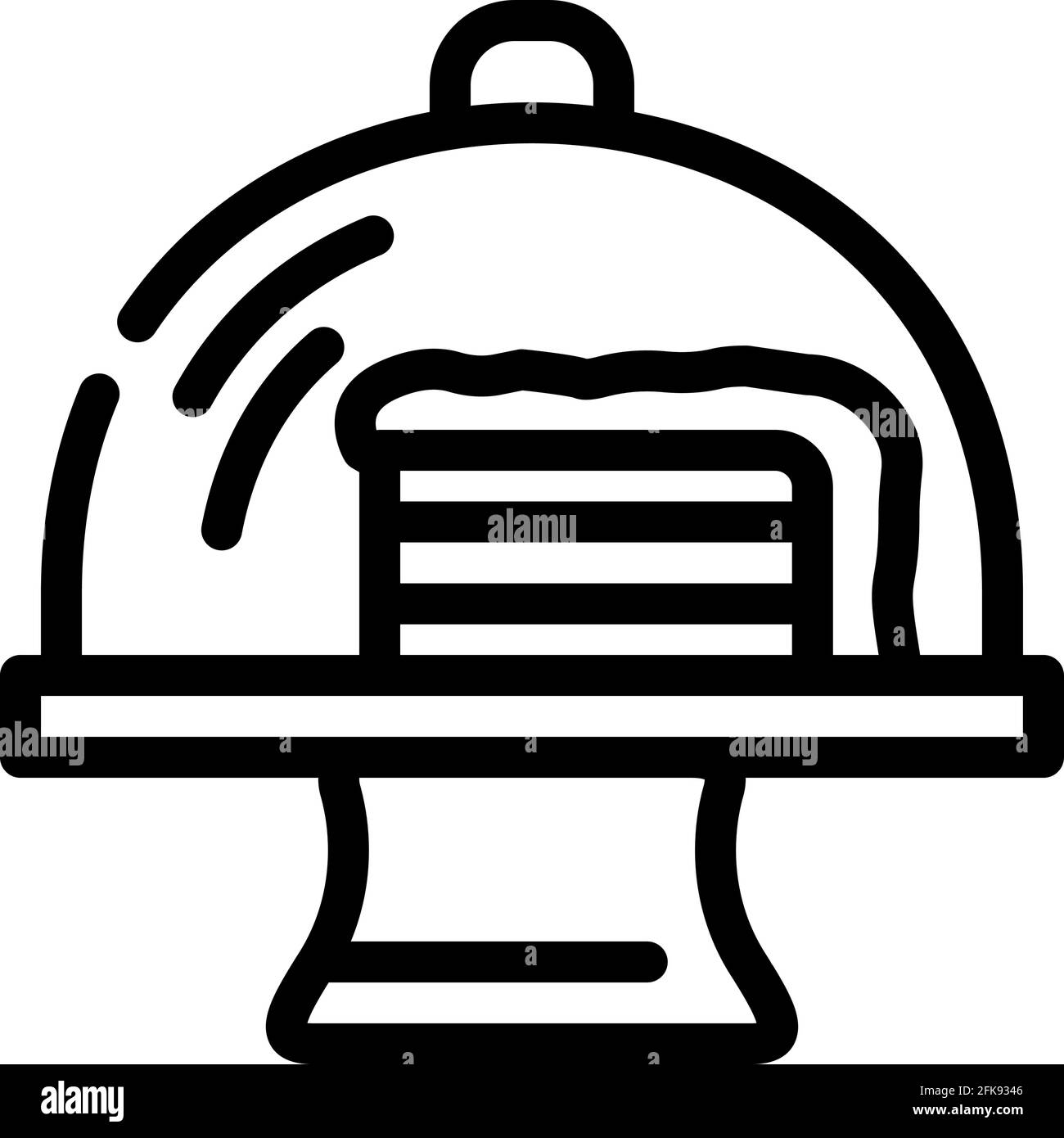 illustration vectorielle de l'icône de la ligne de la pièce à gâteau Illustration de Vecteur