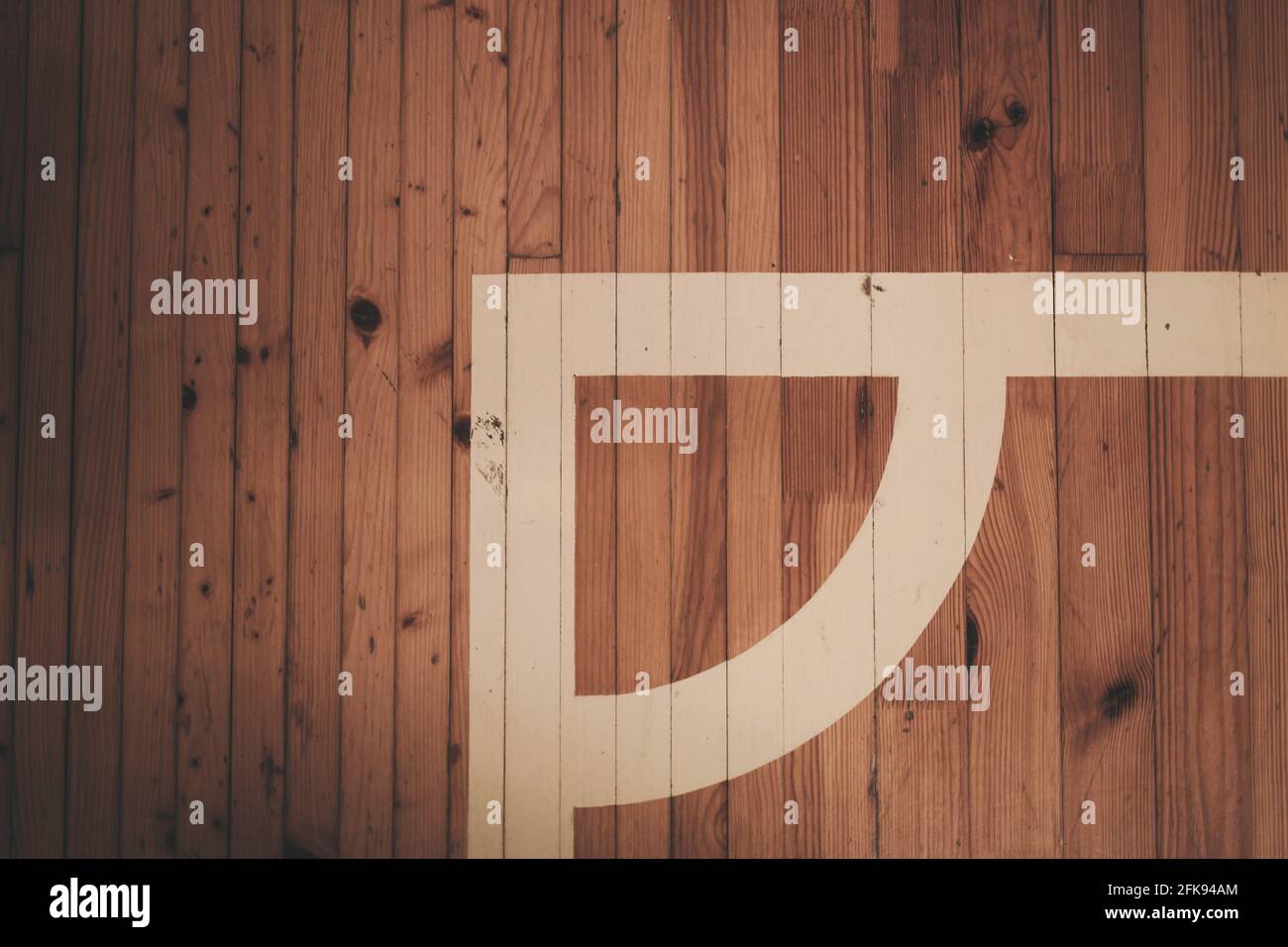 terrain de volley-ball en bois, basket-ball, badminton, futsal, handball Banque D'Images