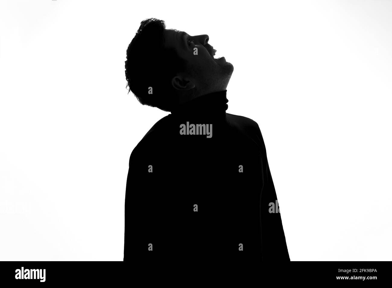 Face side profile silhouette man Banque de photographies et d’images à ...
