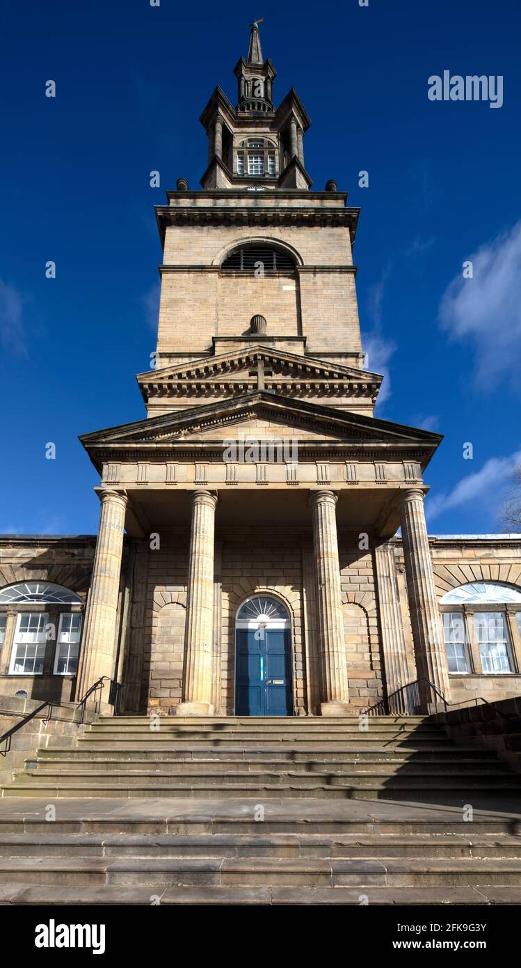 Vue extérieure de jour de l'église All Saints Church, Newcastle upon Tyne, Tyne and Wear, Angleterre, Royaume-Uni Banque D'Images