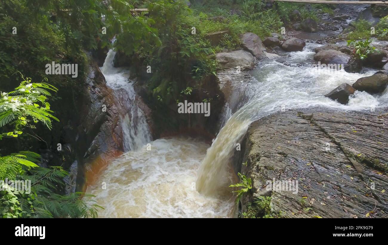 Magnifique paysage de la cascade Gitgit cachée dans la forêt tropicale. Tourné à Bali, Indonésie Banque D'Images