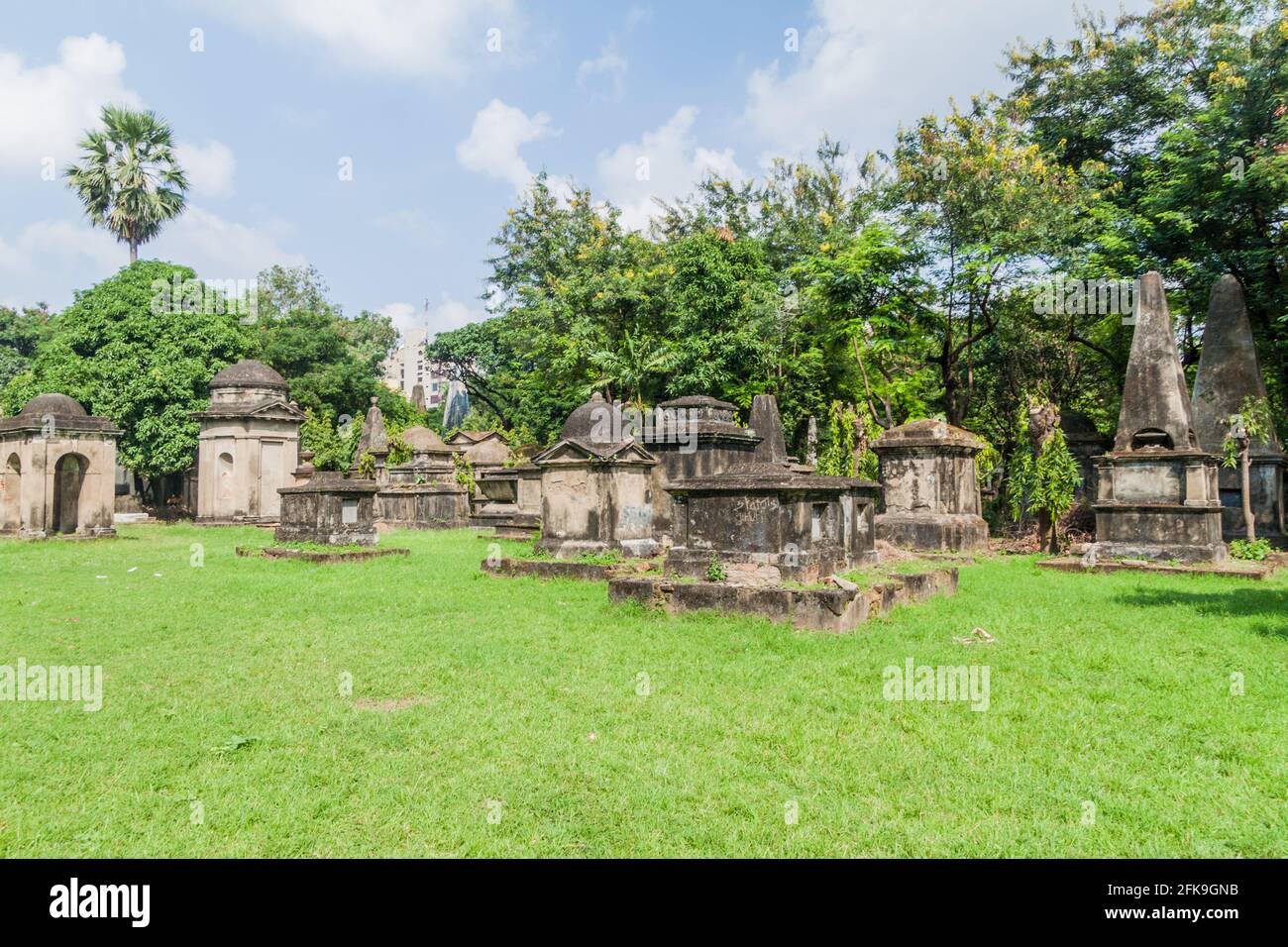 Tombes de South Park Street Cemetery à Kolkata, Inde Banque D'Images