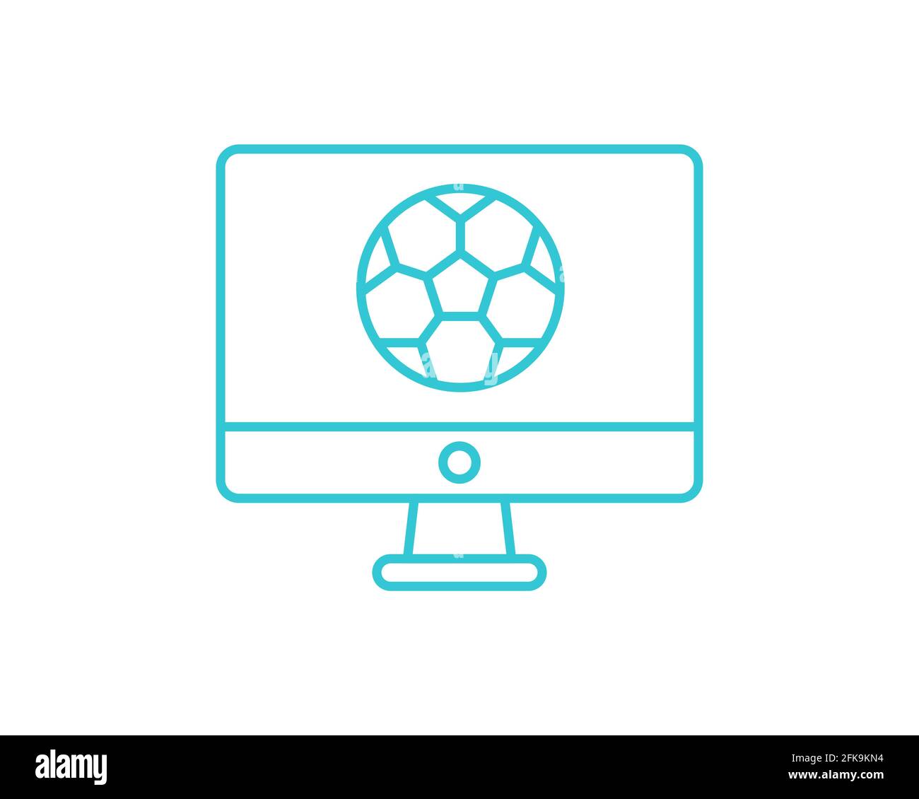 Icône de football en ligne. Contour en ligne ordinateur football vecteur icône pour le web design isolé sur fond blanc. Illustration de Vecteur