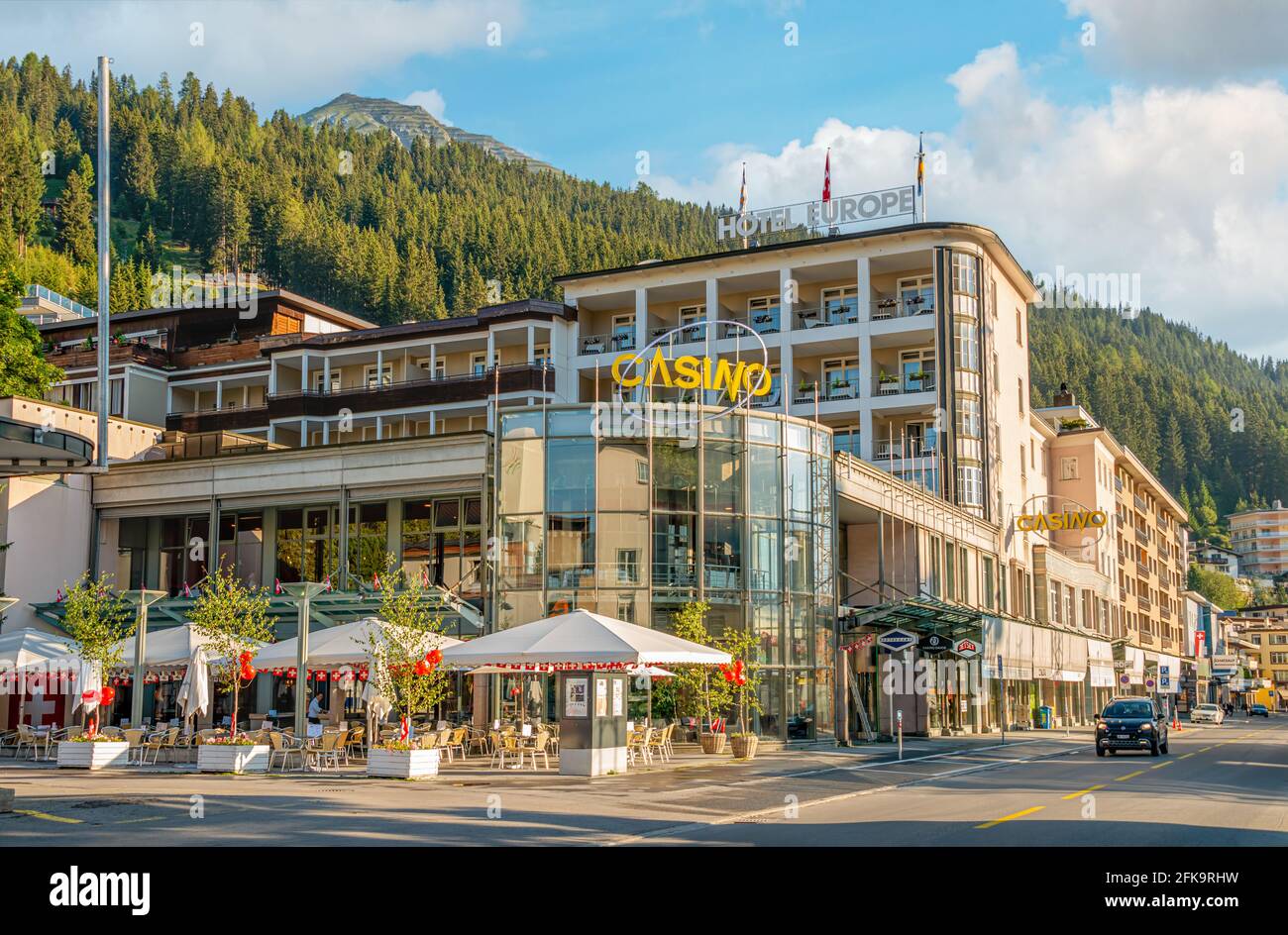 Casino Davos Platz en été, Grisons, Suisse Banque D'Images