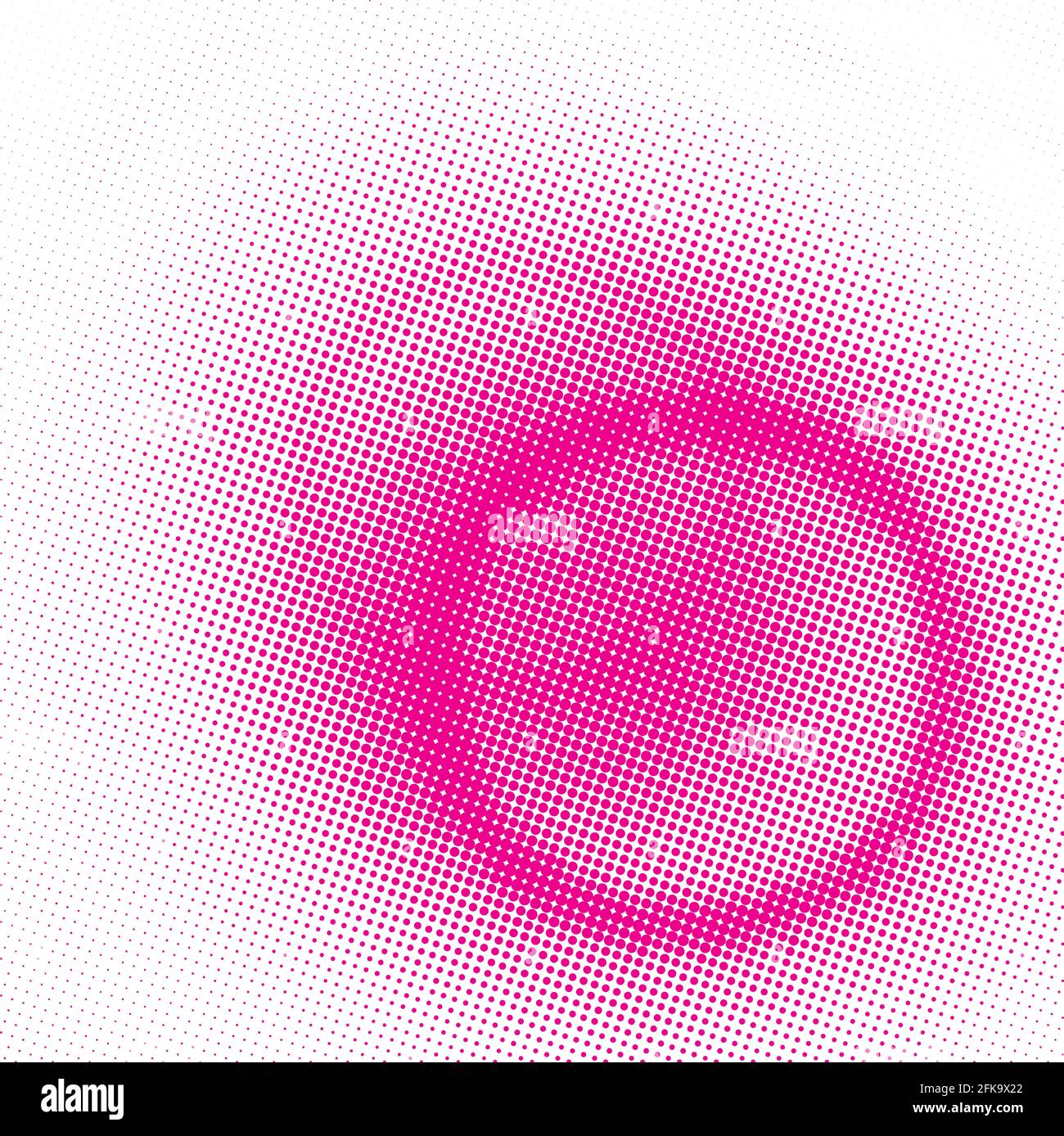 Cercle pointillé monochrome par couleur magenta avec effet demi-ton. Arrière-plan graphique vectoriel. Couleur CMJN Illustration de Vecteur