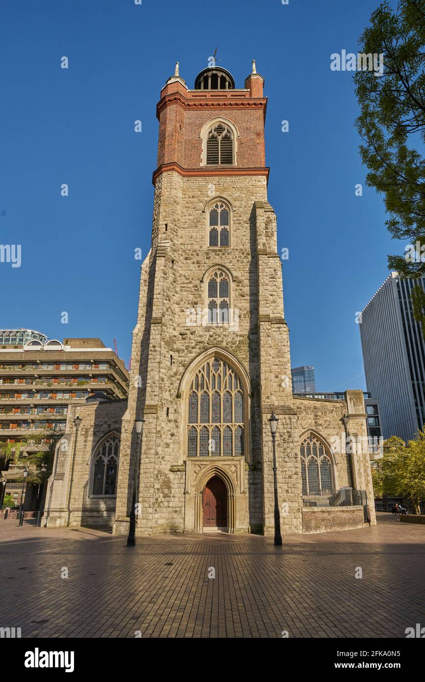 St Giles-sans-Cripplegate barbican Banque D'Images
