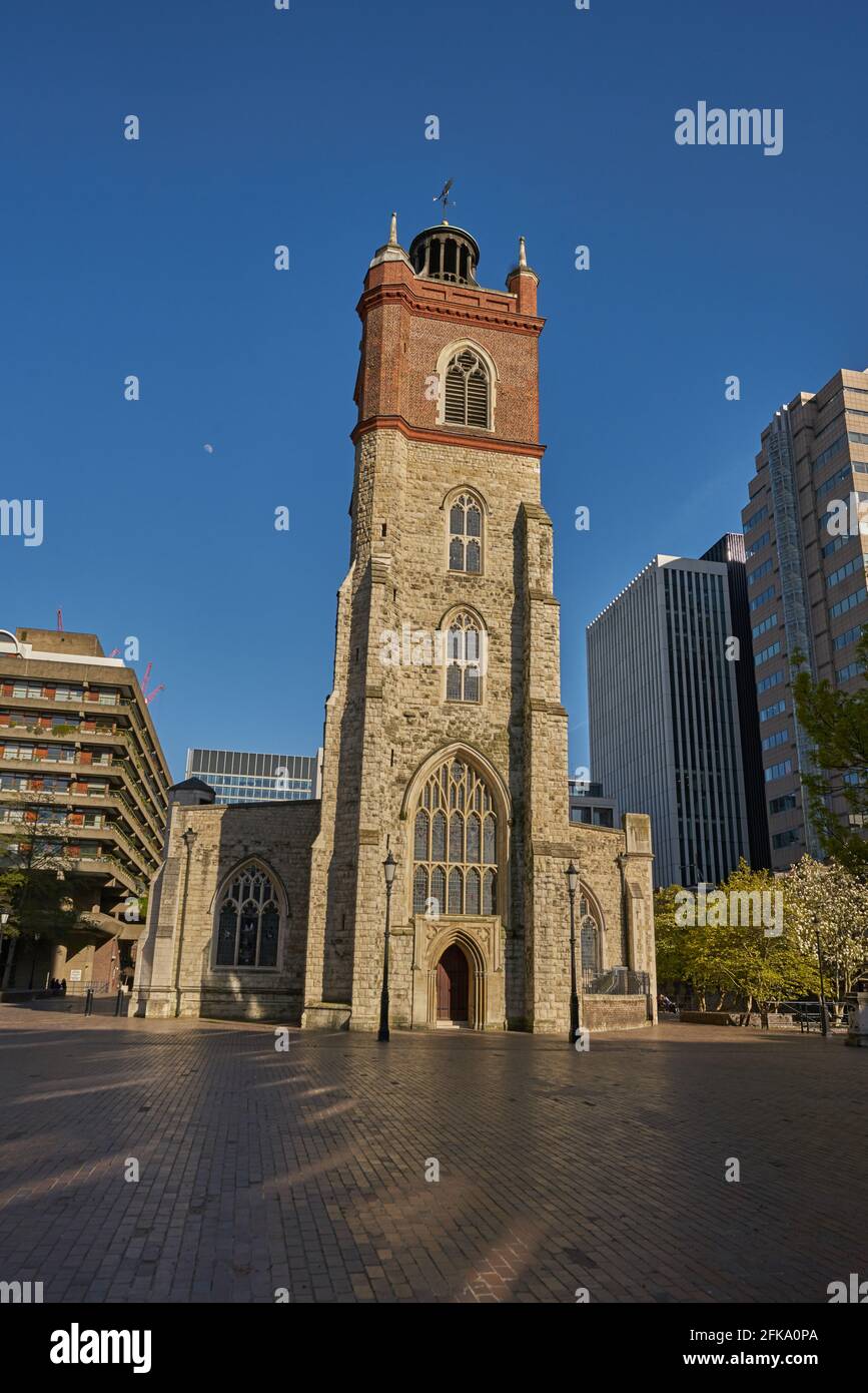 St Giles-sans-Cripplegate barbican Banque D'Images