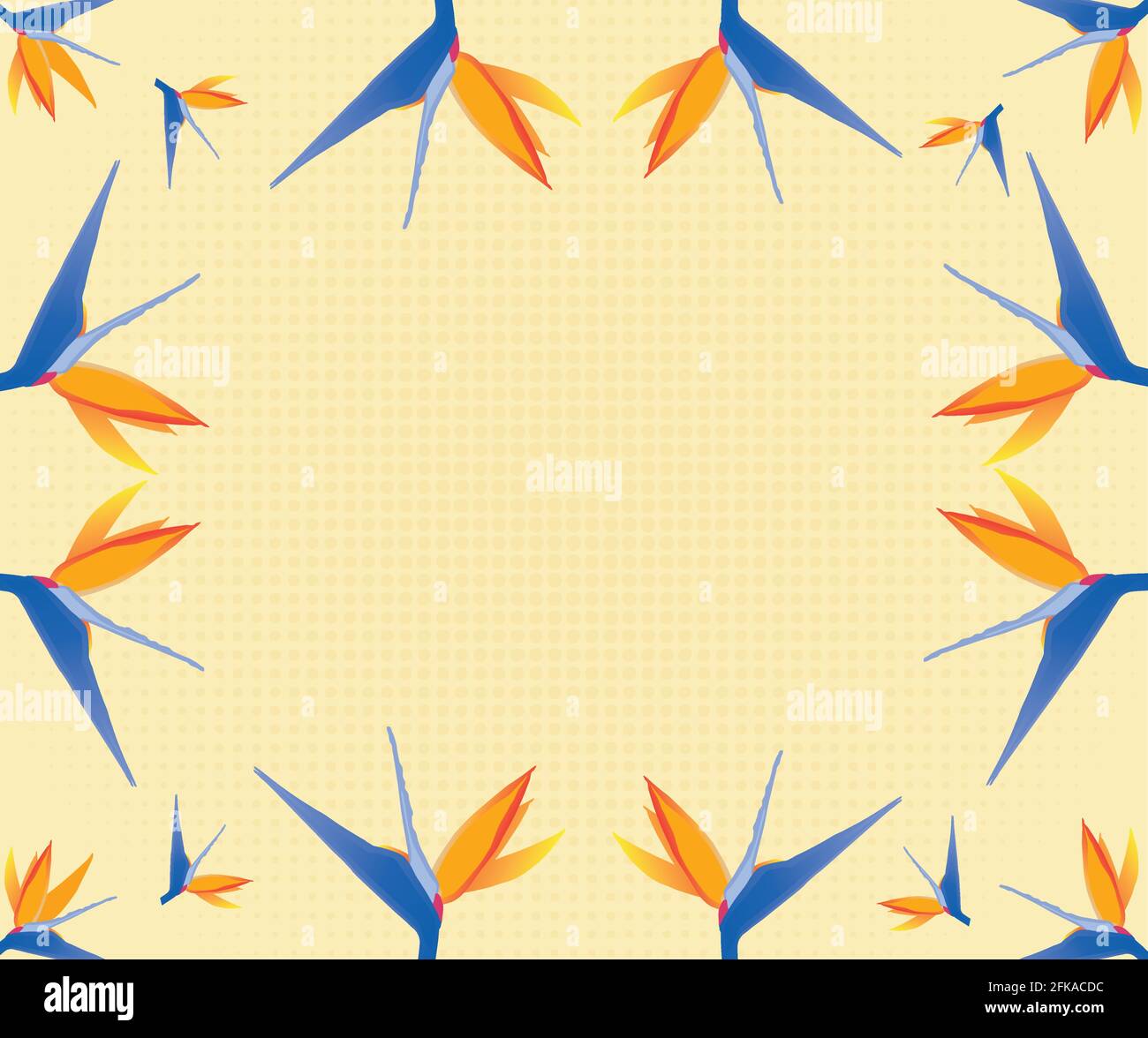 oiseau ou fleur de paradis sur fond jaune et de la place pour message au centre Illustration de Vecteur