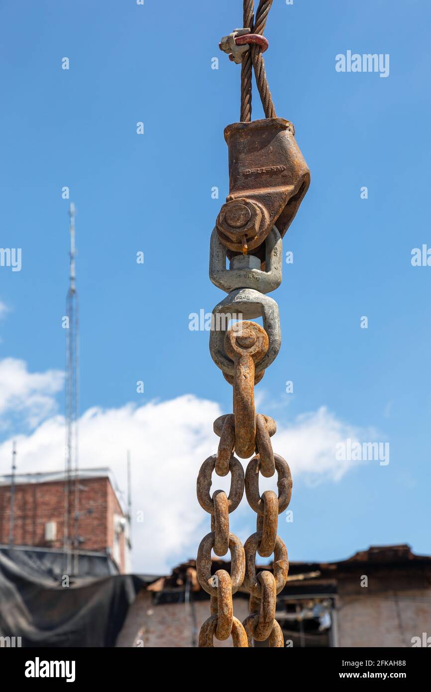 Construit en 1873, l'ancien service de police de Burlington, dans l'Iowa, est démoli par les promoteurs d'un nouveau projet. Banque D'Images
