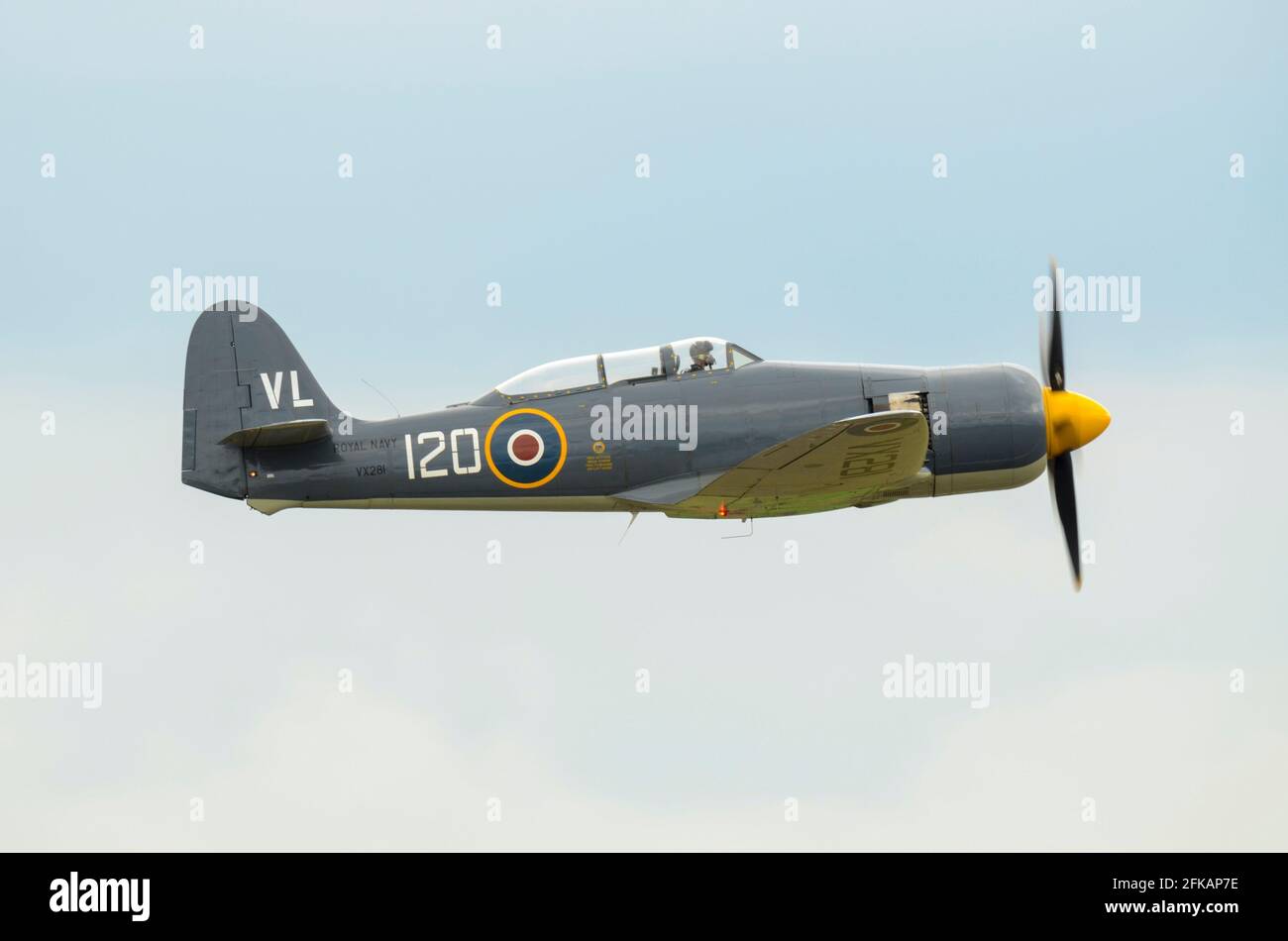 Hawker Sea Fury T.20 avion de chasse de la Seconde Guerre mondiale VX281 Enregistré G-RNHF Banque D'Images