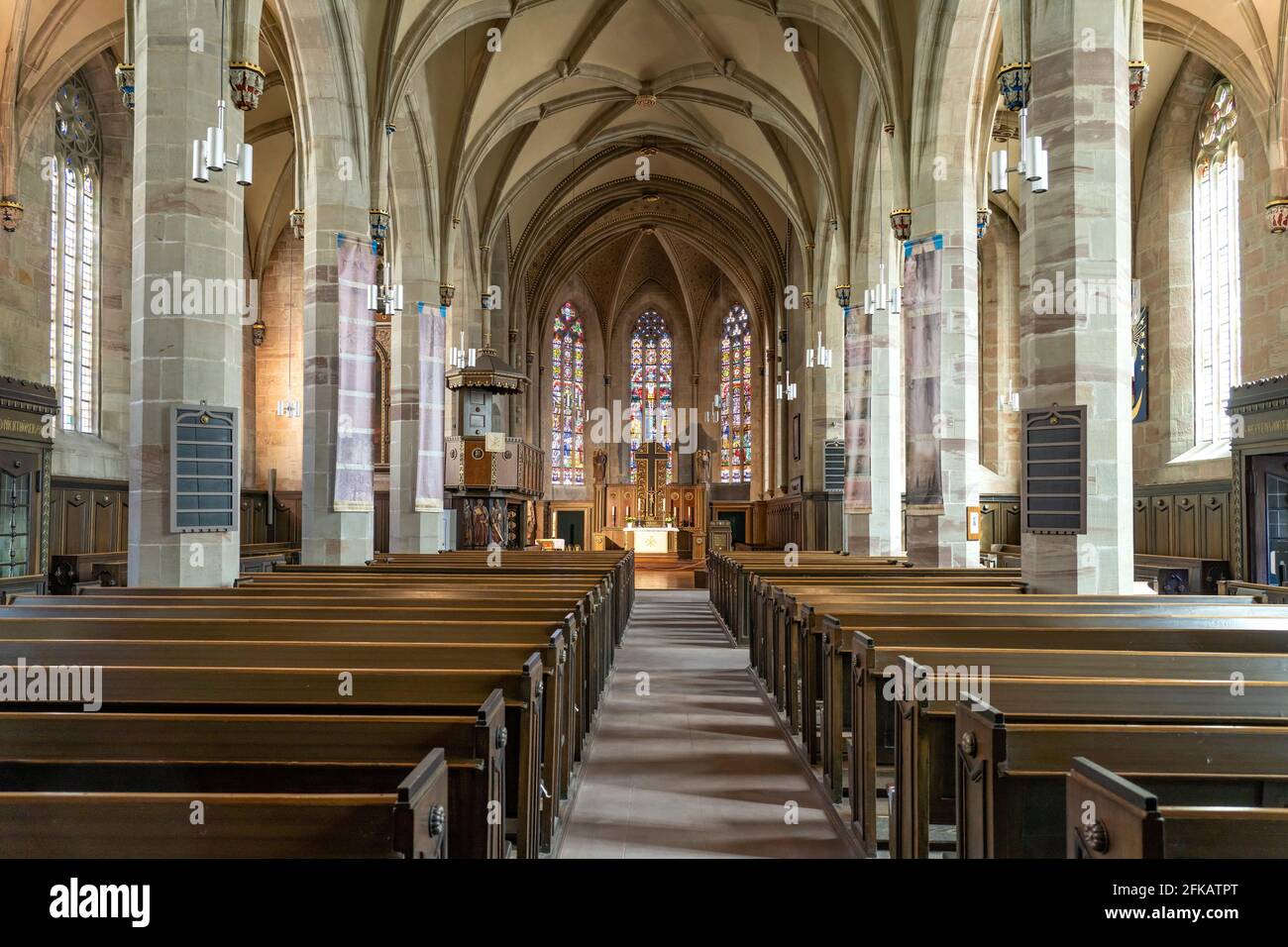 Innenraum der évangélisch-lutherischen Kirche St. Servatius à Duderstadt , Niedersachsen, Deutschland | Eglise protestante St. Servatiuskirche int Banque D'Images