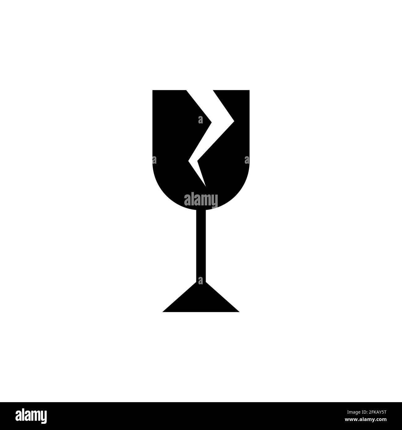 Verre cassé. Illustration vectorielle isolée sur fond blanc, icône. Illustration de Vecteur