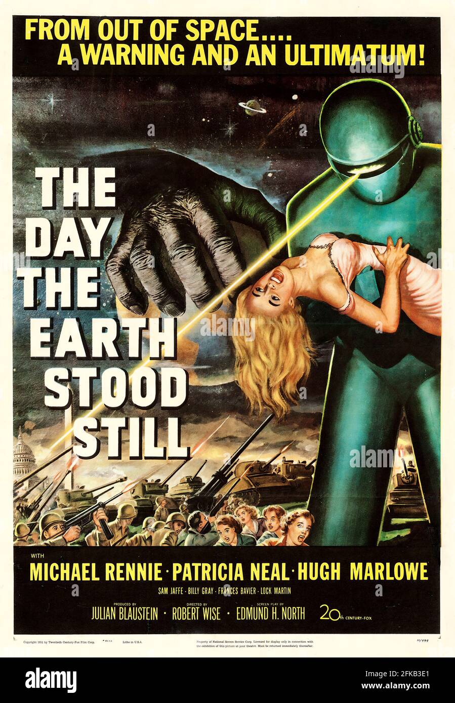 Le jour où la Terre était encore debout (affiche du film de 1951) Banque D'Images