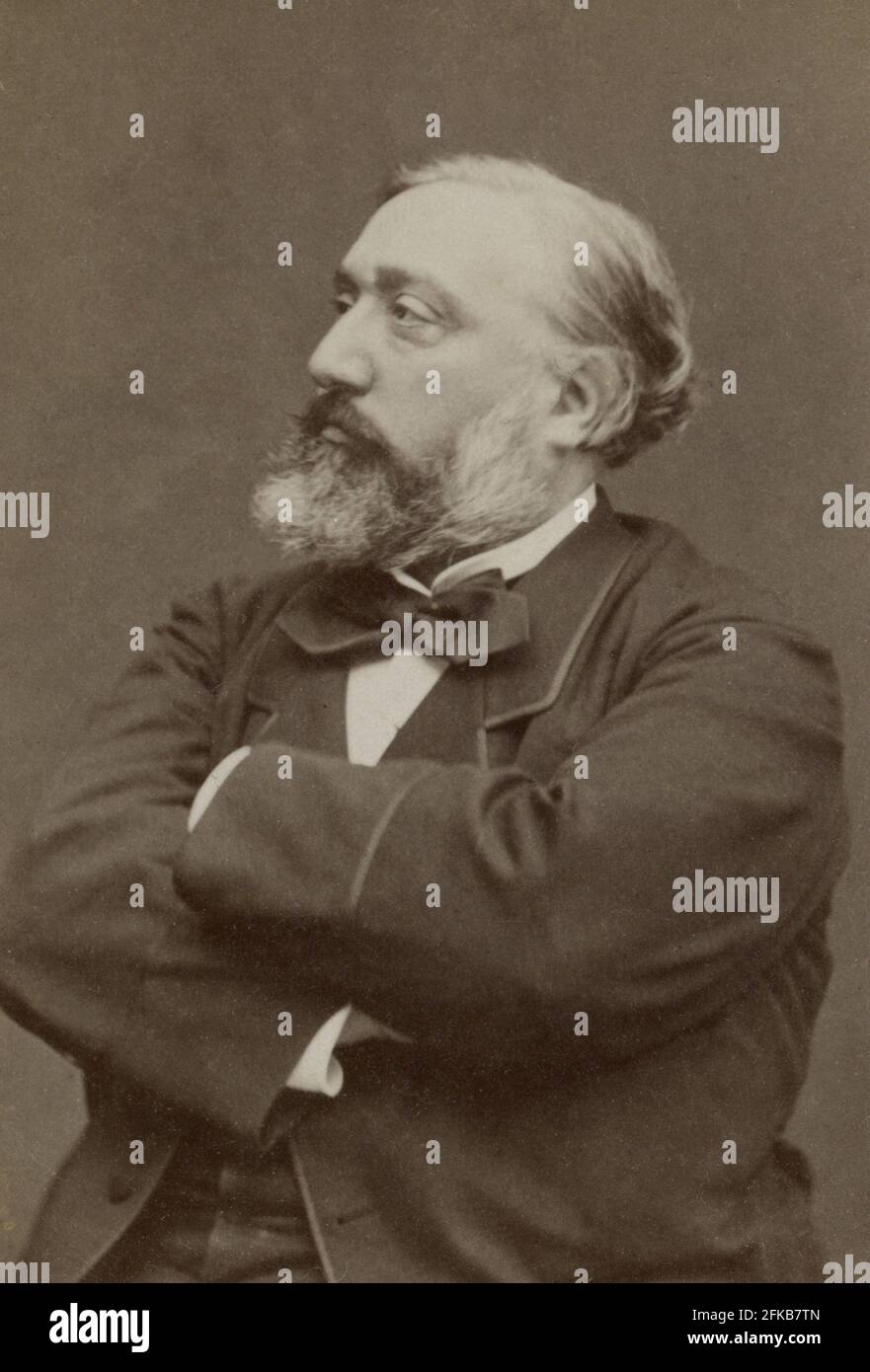 Léon Gambetta (1838-1882) homme d'État français Photographie par Etienne Carjat carte du Cabinet Paris, Fondation Napoléon Banque D'Images