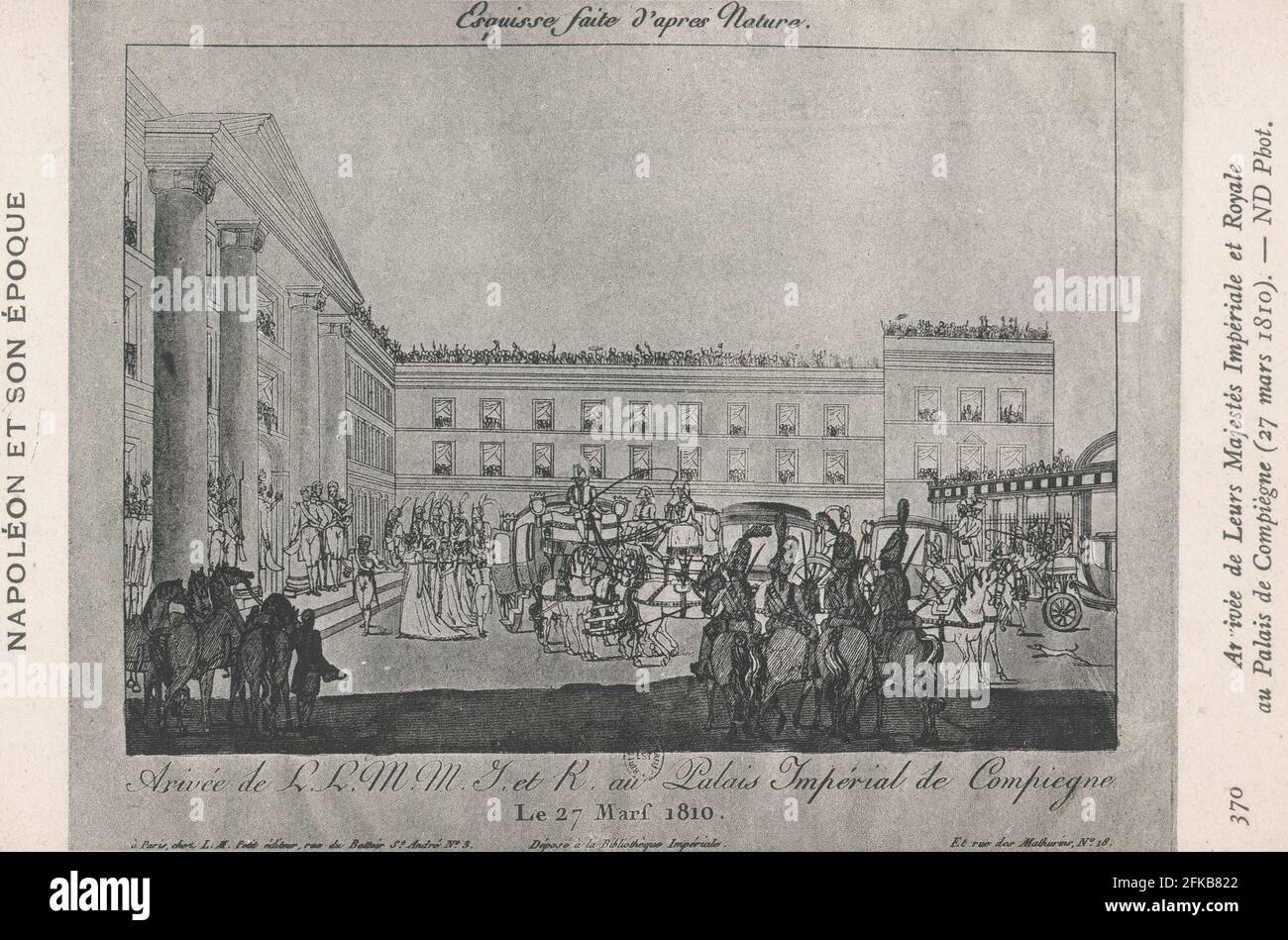 L'arrivée de leurs Majestés Impériale et Royale au Palais de Compiègne. 27 mars 1810 Paris, Fondation Napoléon Banque D'Images
