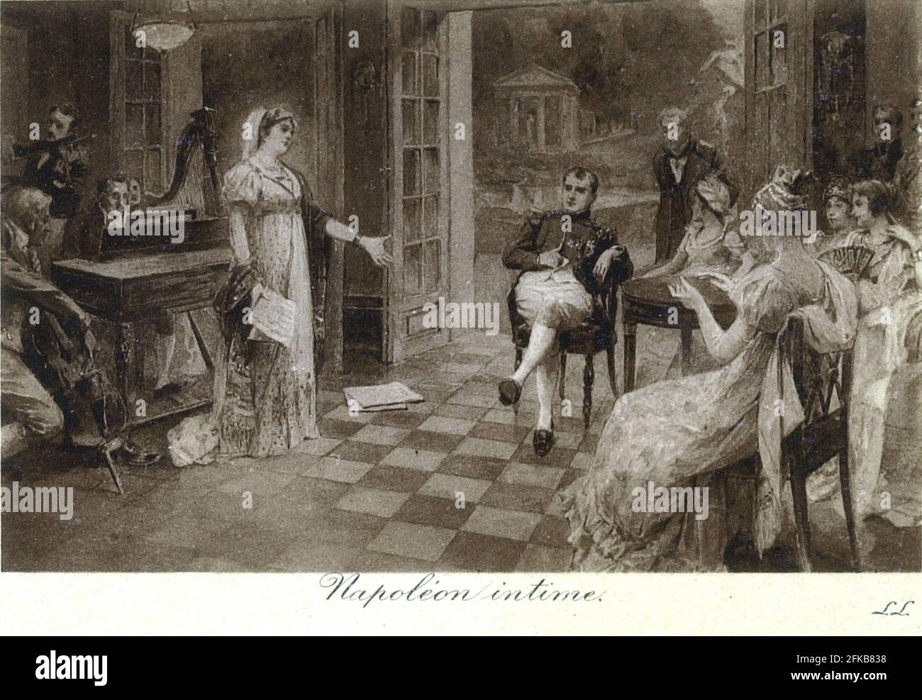 Vie privée de Napoléon: Napoléon I à un concert de musique avec l'impératrice Marie-Louise. Paris, Fondation Napoléon Banque D'Images