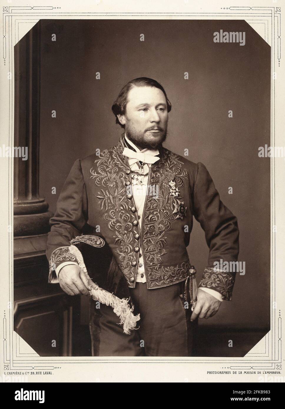 Marquis d'Havrincourt, Chamberlain de l'empereur. Photographie de Léon Crémière, photographe de l'empereur. Fait partie d'un portfolio de 40 portraits documentant des figures éminentes du second Empire Paris, la Fondation Napoléon Banque D'Images
