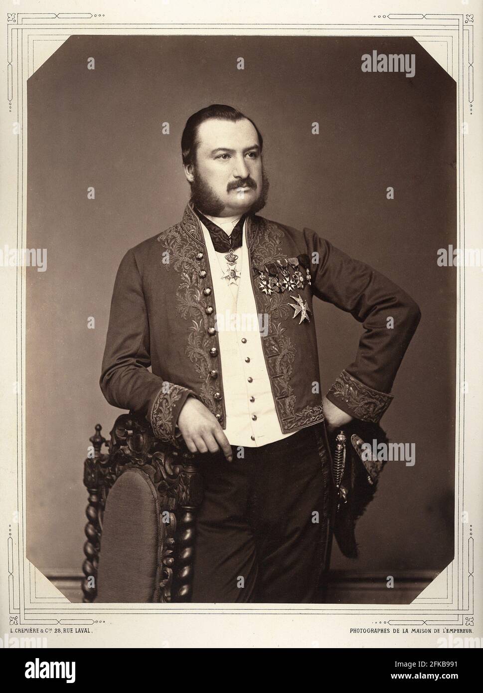 Baron Morio de l'Isle, fonctionnaire. Photographie de Léon Crémière, photographe de l'empereur. Fait partie d'un portfolio de 40 portraits documentant des figures éminentes du second Empire. Paris, Fondation Napoléon Banque D'Images
