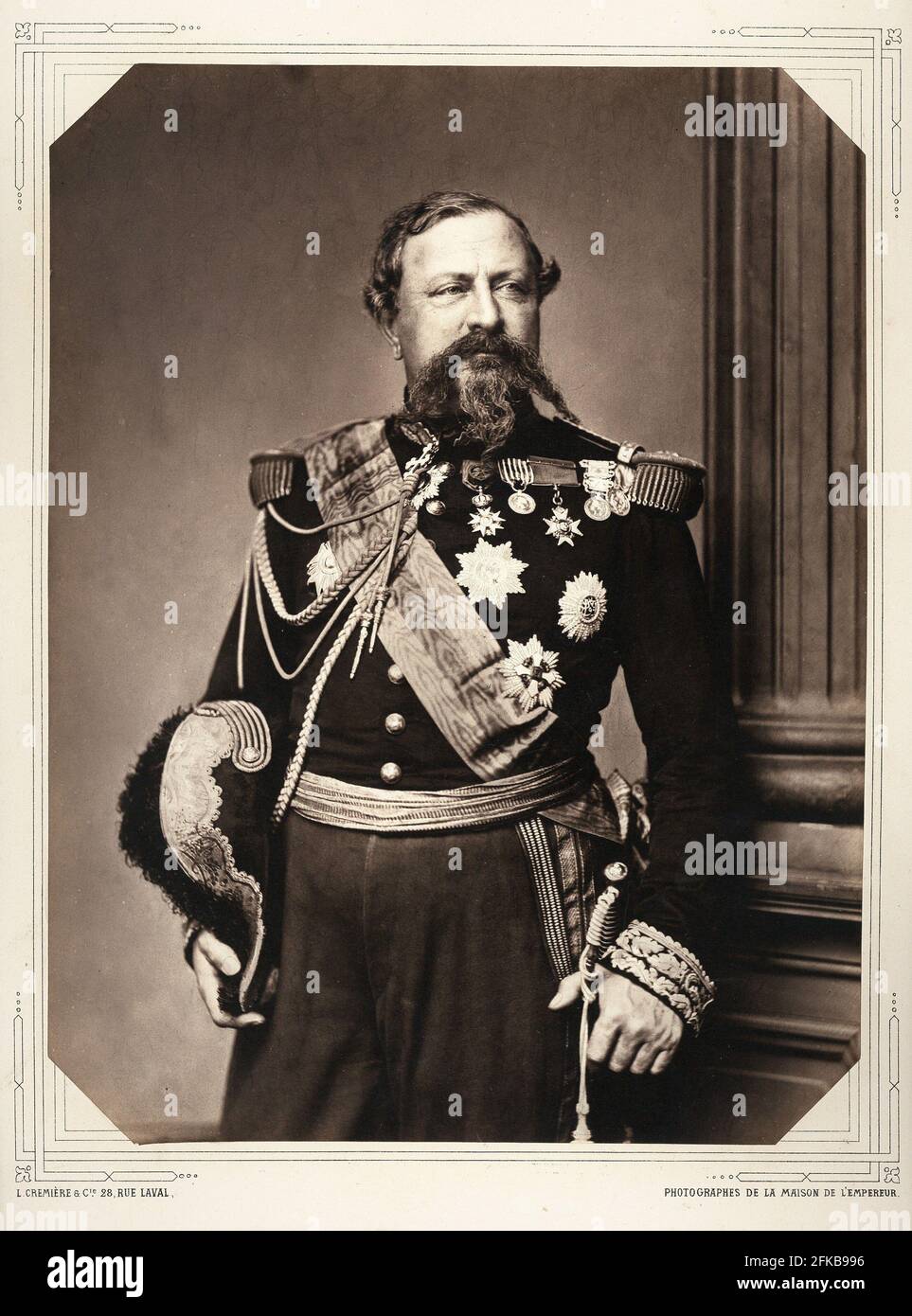 Major-général Edmond Leboeuf, aide de camp de l'empereur. 1809-1888 Photographie de Léon Crémière, photographe à l'empereur. Fait partie d'un portfolio de 40 portraits documentant des figures éminentes du second Empire. Paris, Fondation Napoléon Banque D'Images